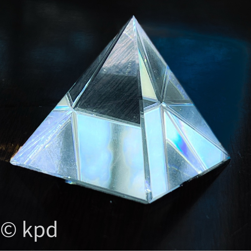 Vintage Crystal Pyramid Paperweight From Private Collection